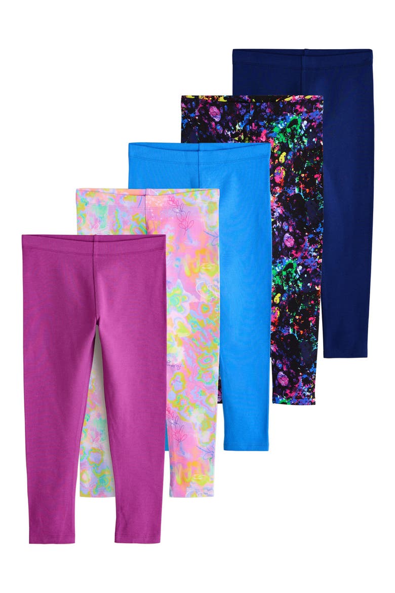Kids' Assorted 5-Pack Leggings, Main, color, BLUE