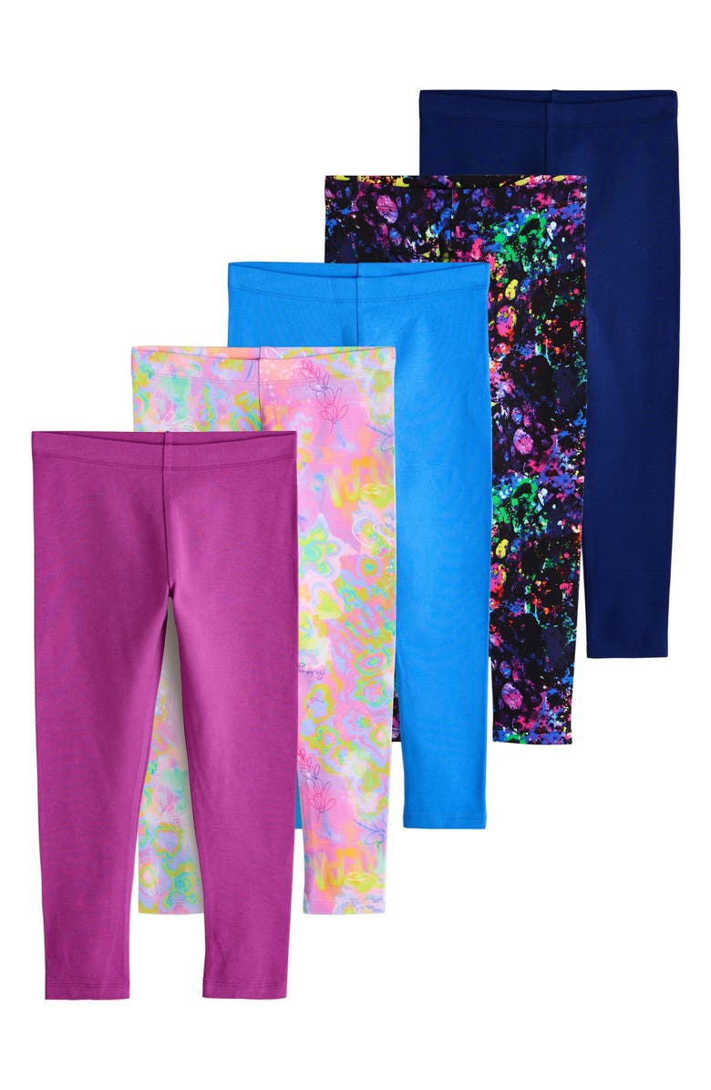 NEXT Kids' Assorted 5-Pack Leggings, Main, color, Blue