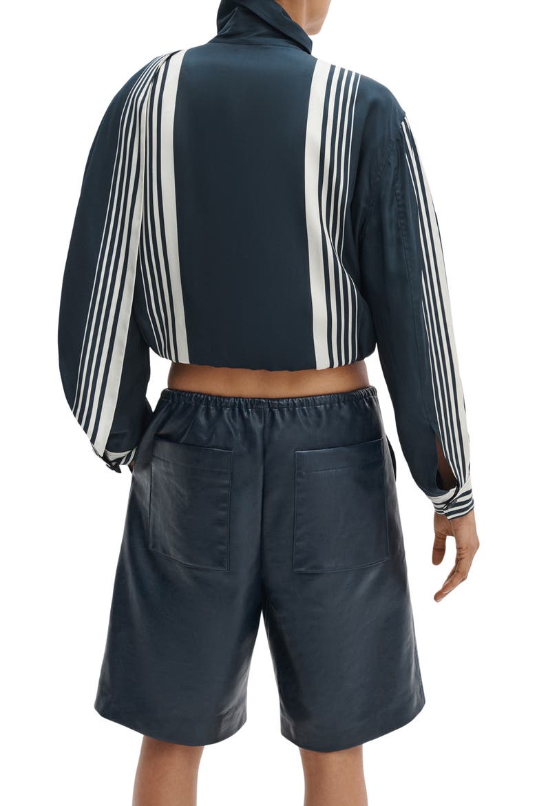 Claire Faux Leather Shorts, Alternate, color, NAVY