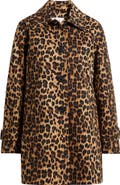 Sam Edelman Leopard Print Water Repellent Rain Jacket
