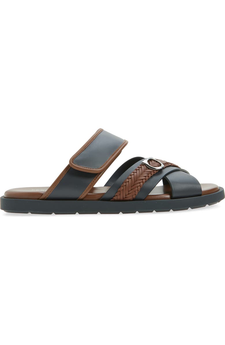 FERRAGAMO Bora Bora Slide Sandal, Alternate, color, Navy Midbrown