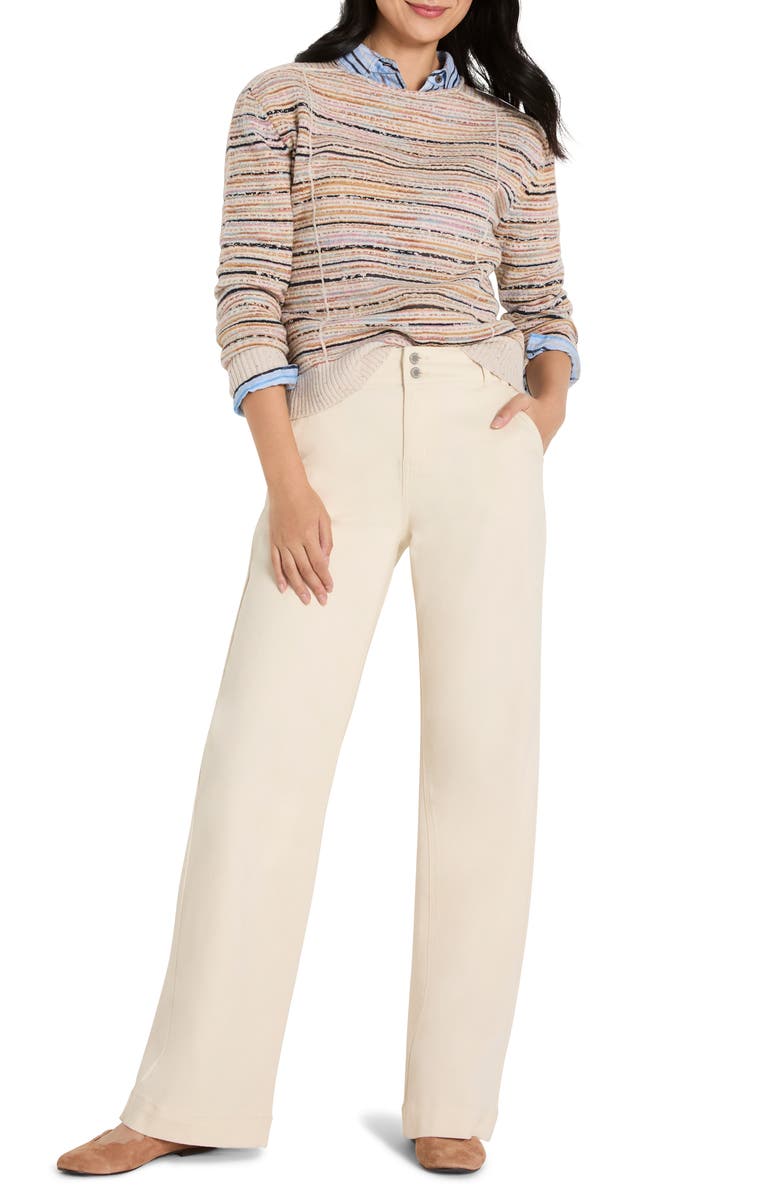 NIC+ZOE Mirage Seamed Cotton Blend Sweater, Alternate, color, Pink Multi