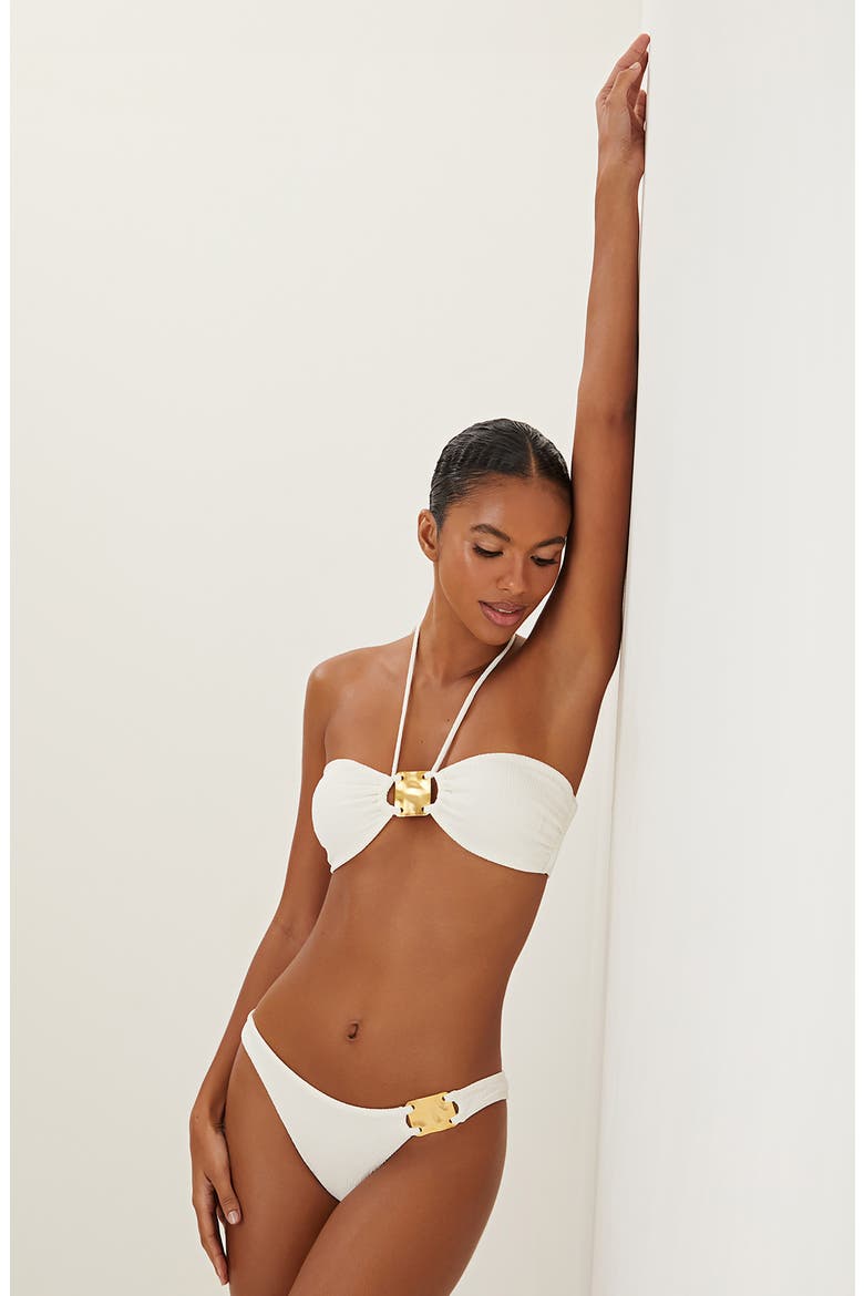 Firenze Cleo Bandeau Bikini Top, Alternate, color, WHITE