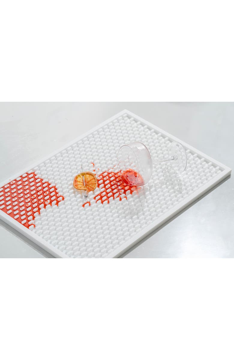 A Bar Above White Silicone Bar Mat, 12x18", Alternate, color, White