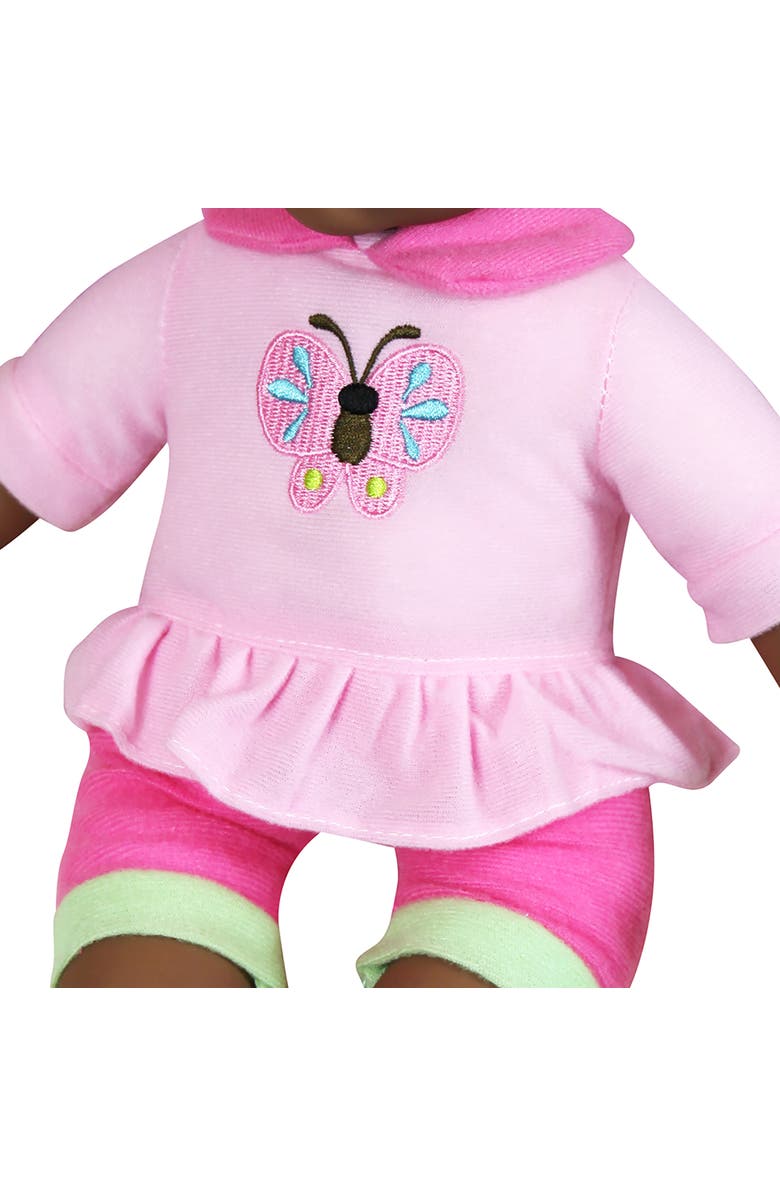 Lissi Umbrella Stroller & 16 Inch African American Doll, Pink & Green Butterfly, Alternate, color, Multicolored