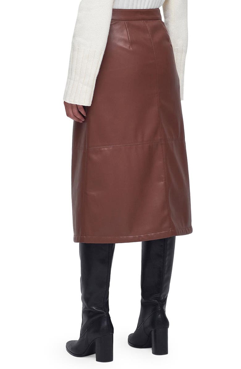 Barbour Alberta Faux Leather Skirt, Alternate, color, Cognac