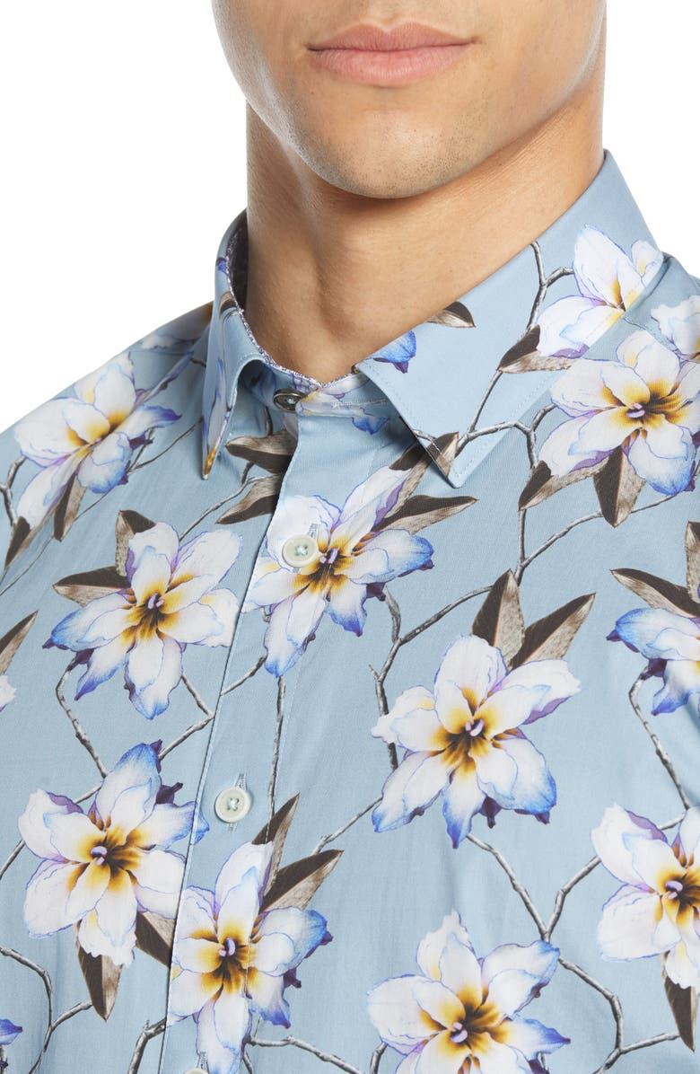 Ted Baker London Slim Fit Floral Shirt, Alternate, color, 