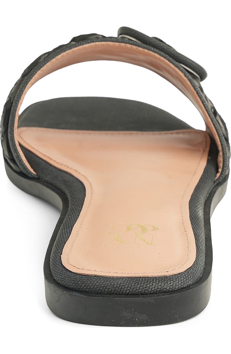 NEW YORK AND COMPANY Amber Woven Buckle Slide Sandal, Alternate, color, Black