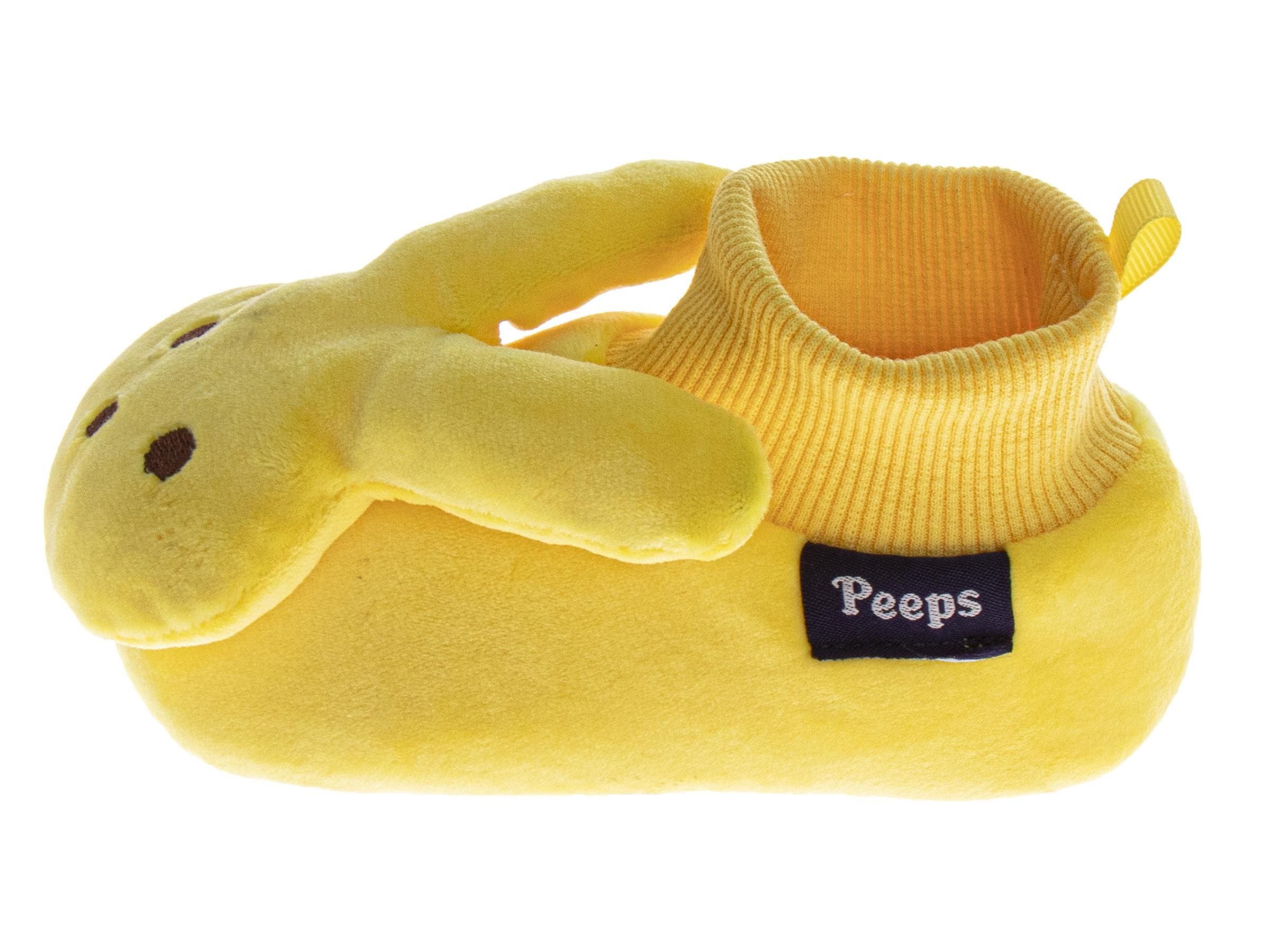 Peeps Sock Slippers for Toddler Gils' Plush Warm Fuzzy Comfort Dual Size, Alternate, color, Yellow