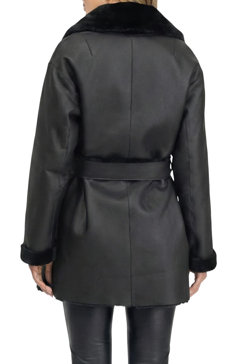 GORSKI Merino Genuine Shearling Stroller, Belt, Alternate, color, Black