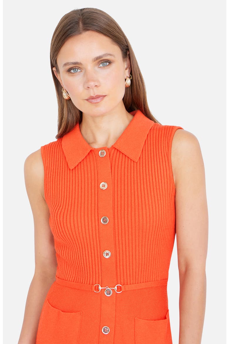 Rib Knitted With Buckle Skater Dress, Alternate, color, Orange