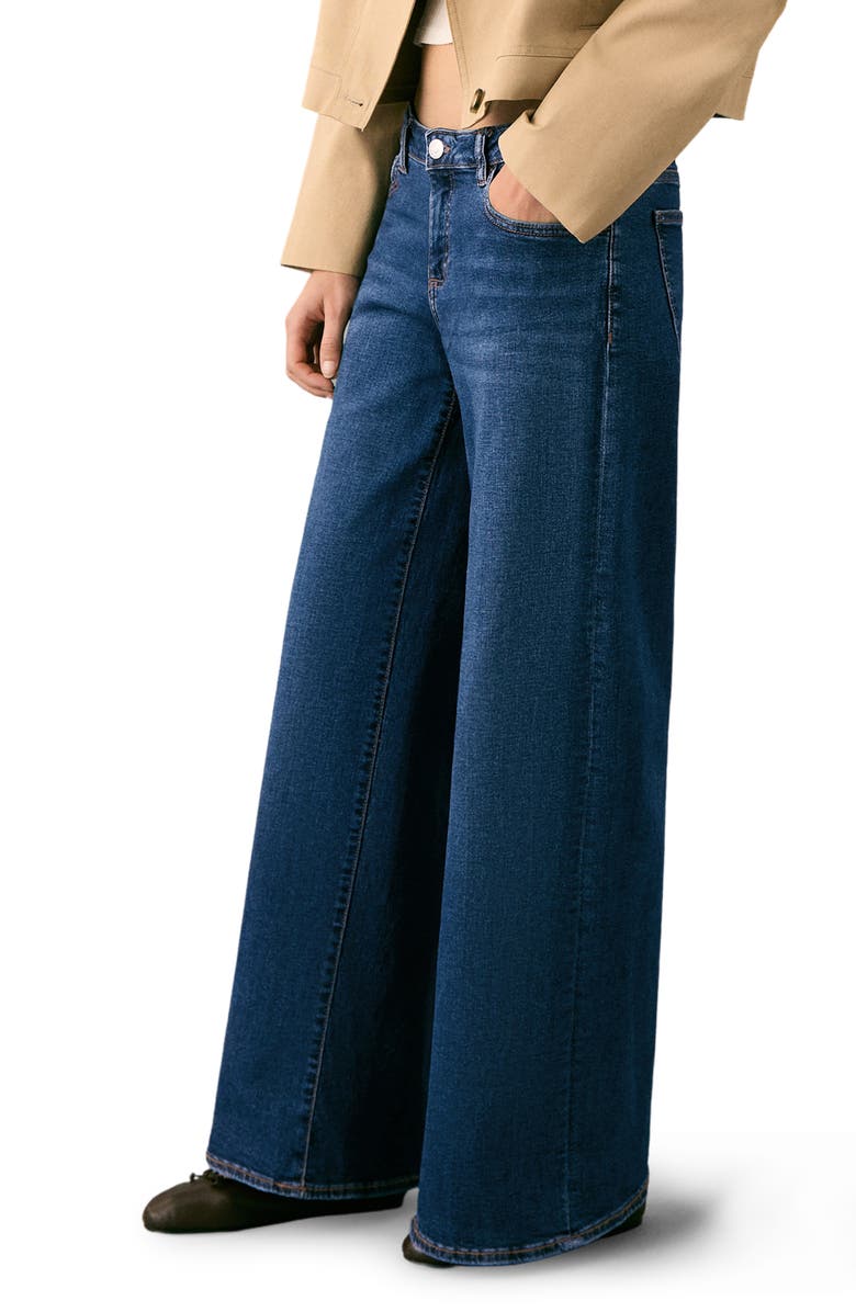MANGO TEEN Low Rise Wide Leg Jeans, Alternate, color, Dark Blue