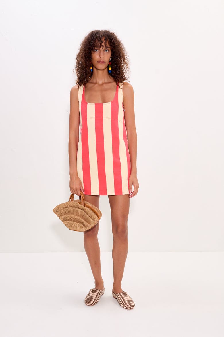 sahara denim dress SIMONMILLER Sahara Striped Denim Dress