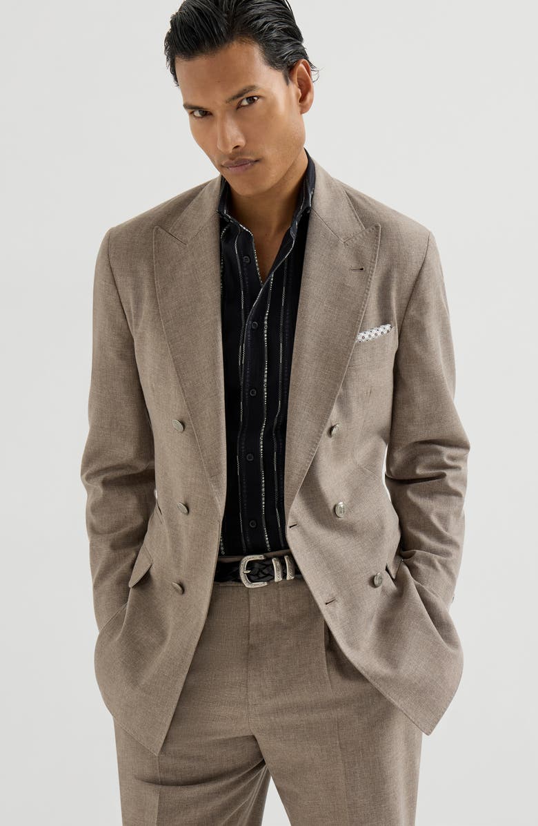 Brunello Cucinelli Uconstructed blazer, Alternate, color, Light Brown