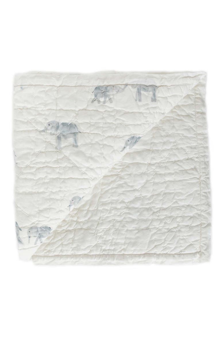 Follow Me Quilted Organic Cotton Baby Blanket, Main, color, FOLLOW ME ELEPHANT