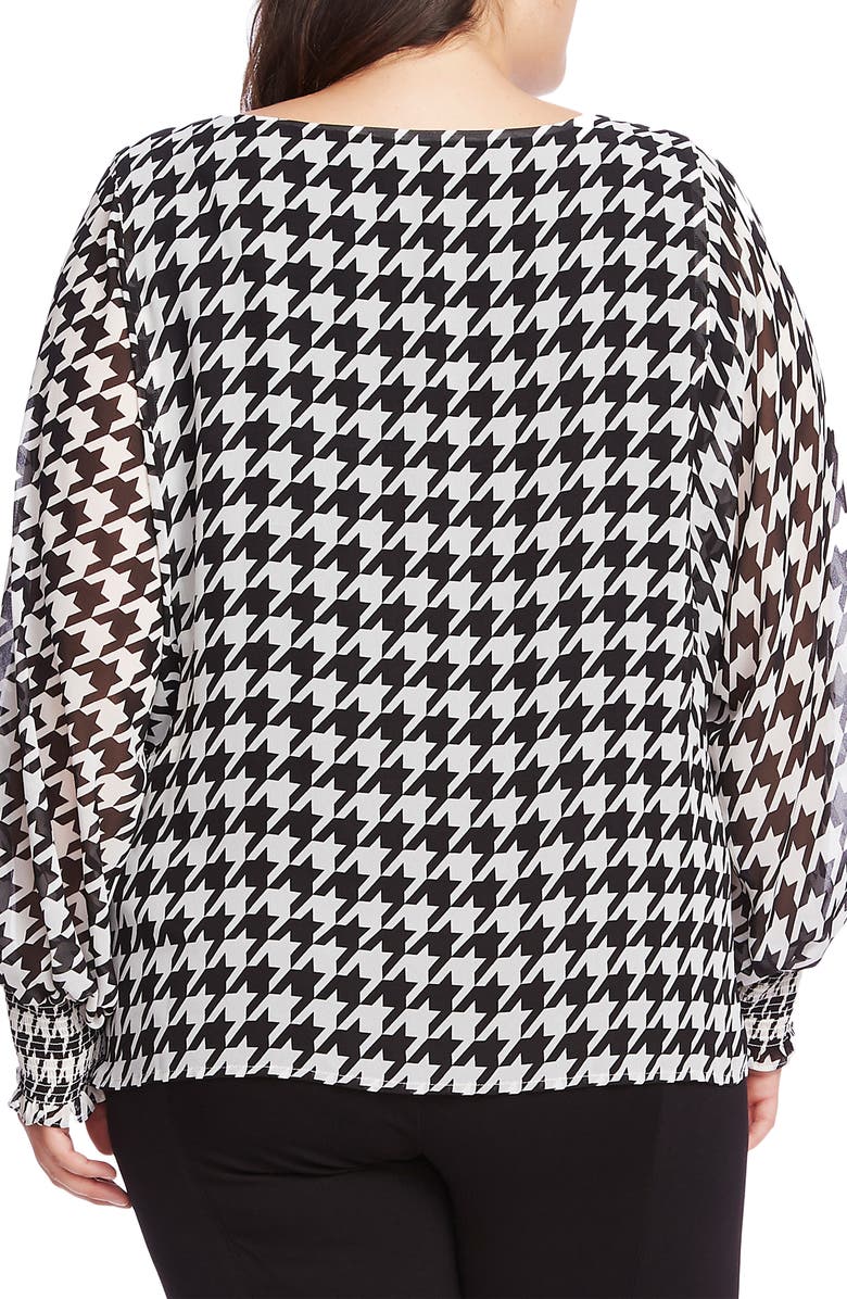 Vince Camuto Houndstooth Chiffon Blouse, Alternate, color,