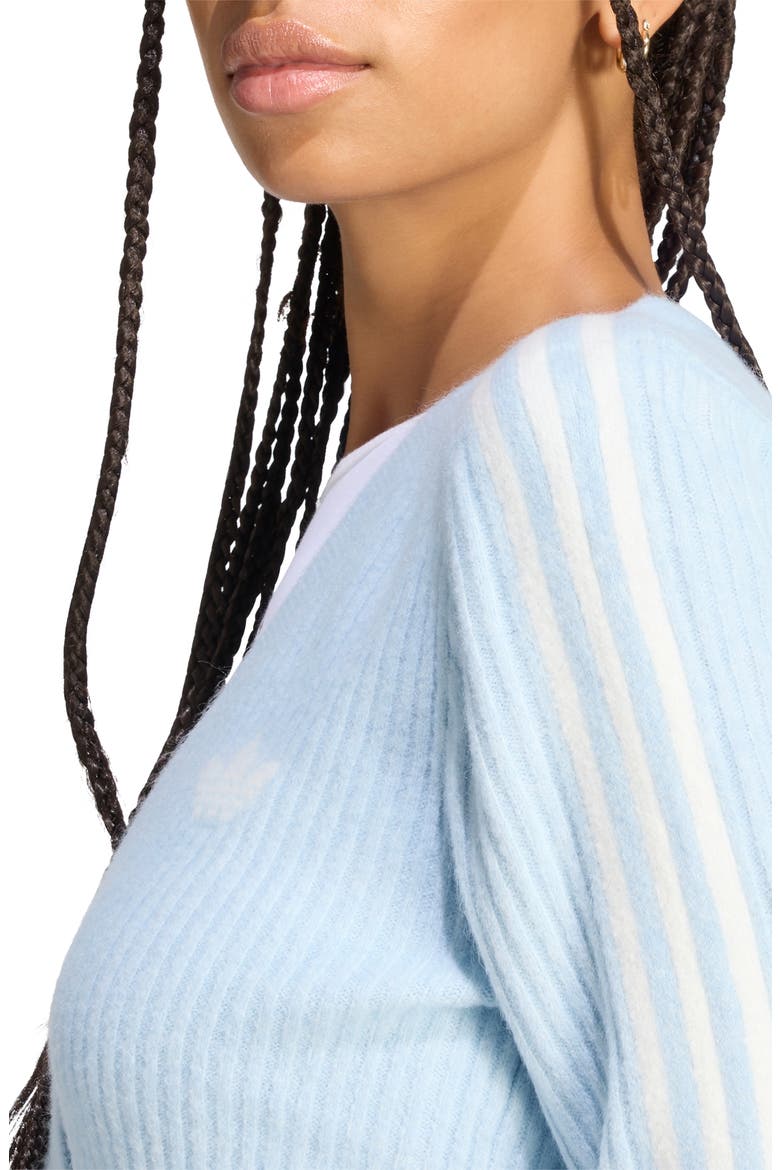 Rib Surplice Cardigan, Alternate, color, WONDER BLUE
