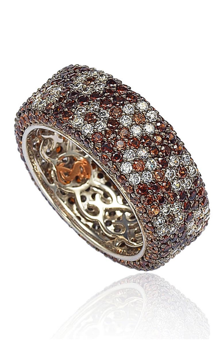 SUZY LEVIAN Cubic Zirconia Floral Eternity Band, Alternate, color, 