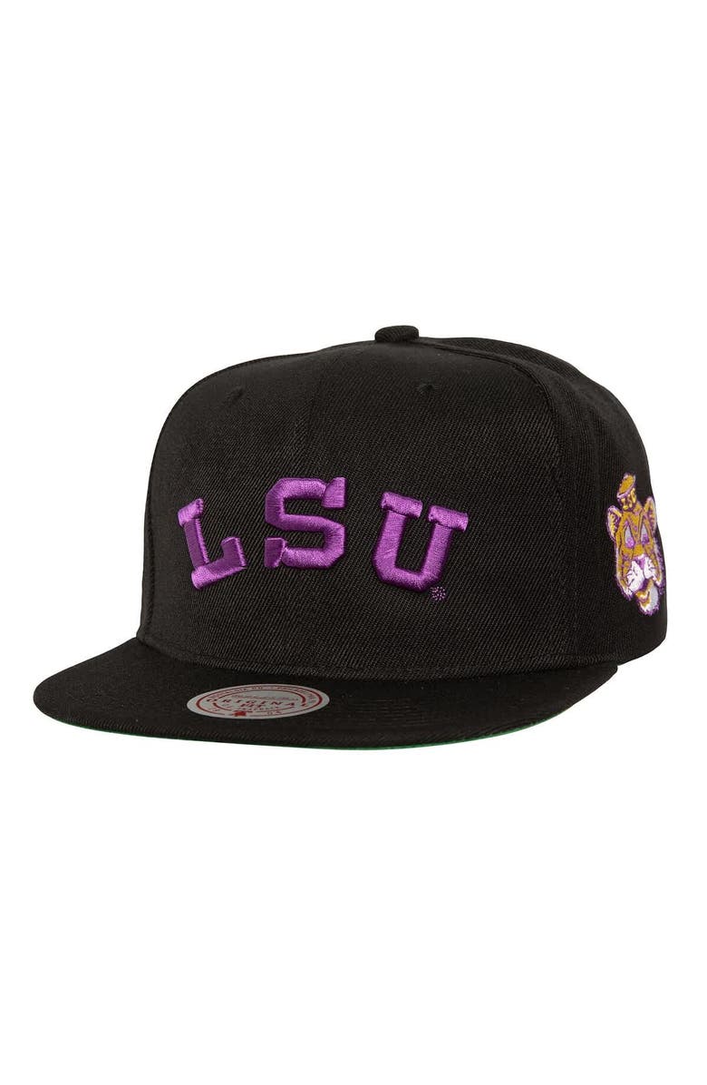 Mitchell & Ness Men's Mitchell & Ness  Black LSU Tigers Triple Play Snapback Hat, Main, color, 