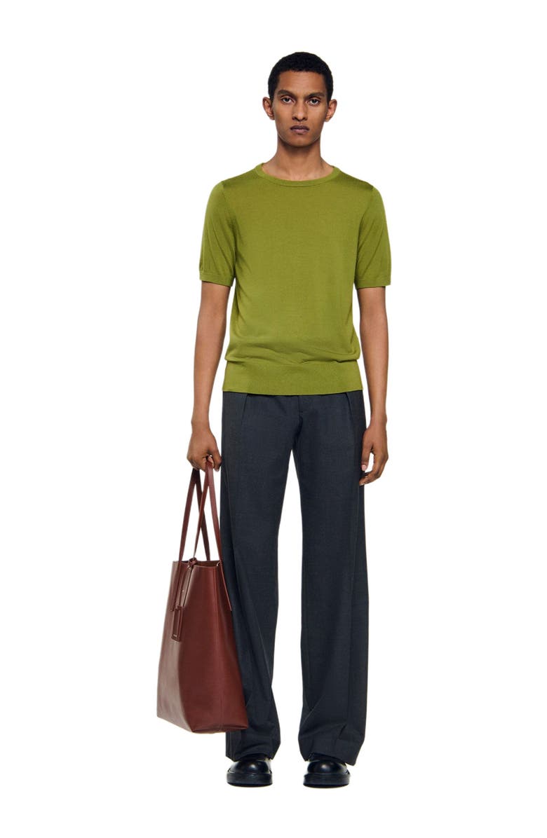 SANDRO Flowing knit T-shirt, Alternate, color, Super Grass