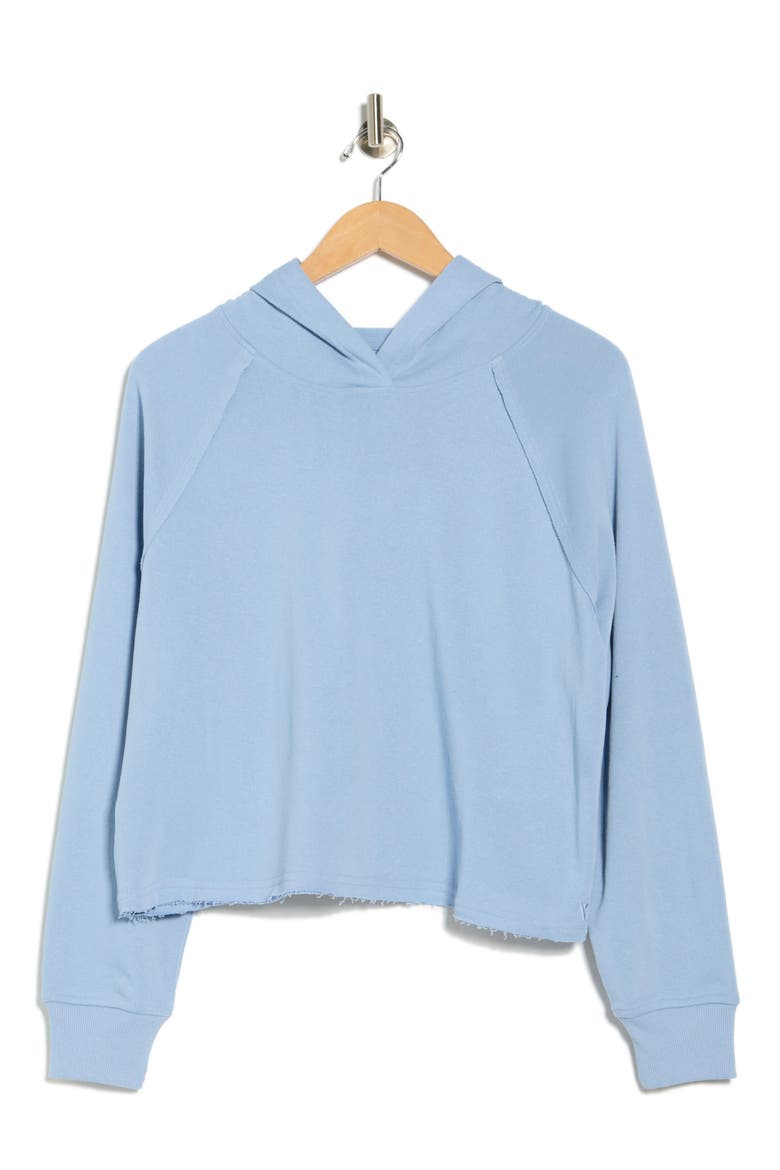 Rise Up French Terry Raw Hem Hoodie, Alternate, color, TIDAL WAVE