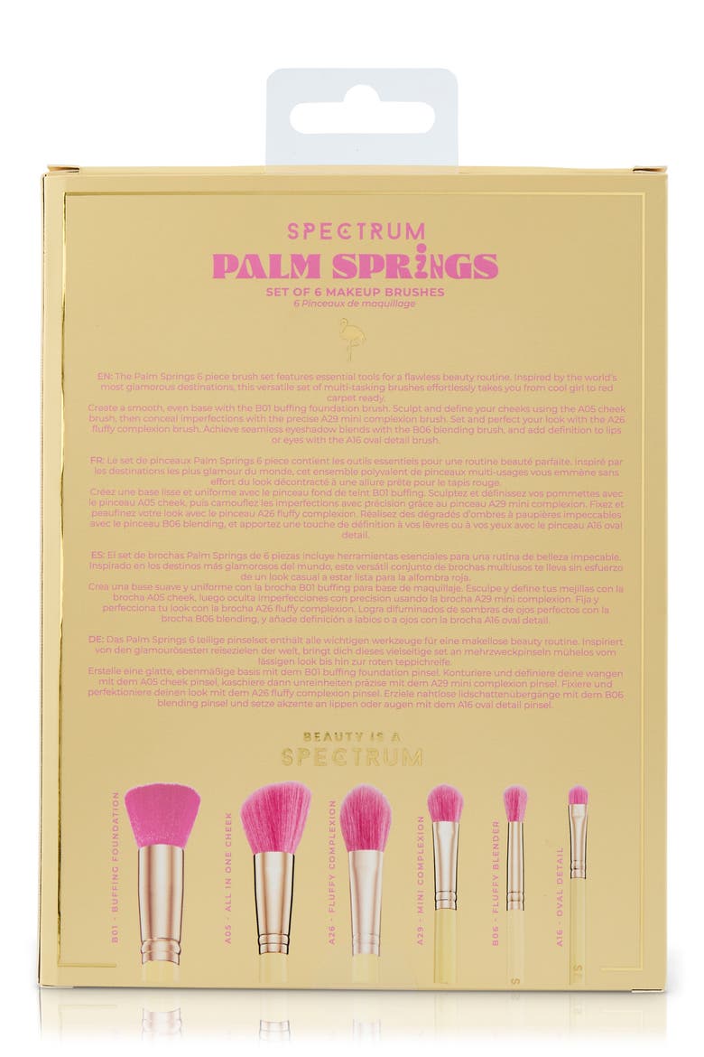 Palm Springs 6-Piece Makeup Brush Set, Alternate, color, YELLOW