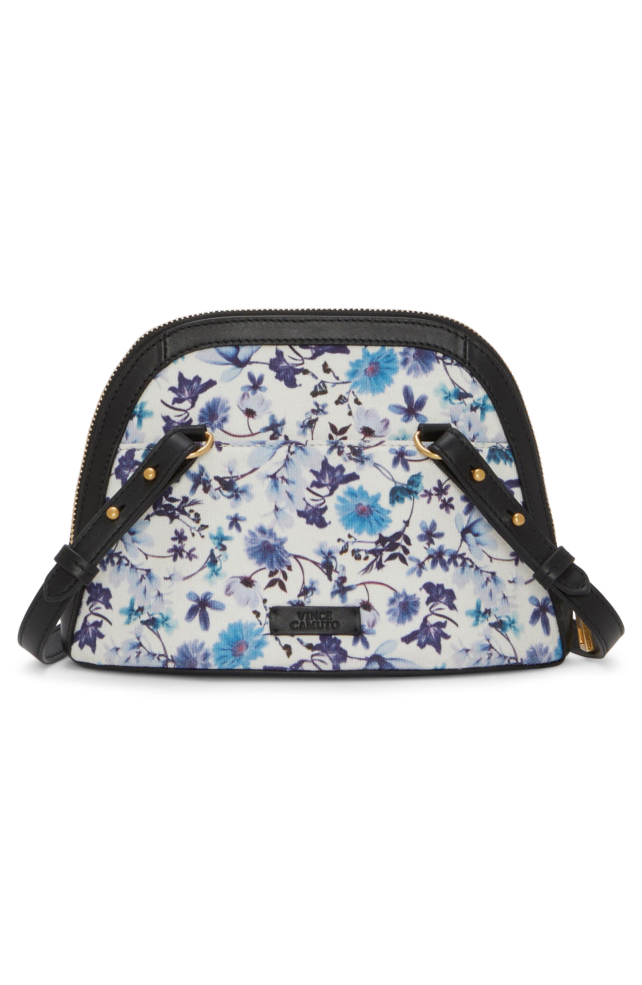 Vince Camuto Sabra Floral Print Crossbody Bag, Alternate, color, Blue
