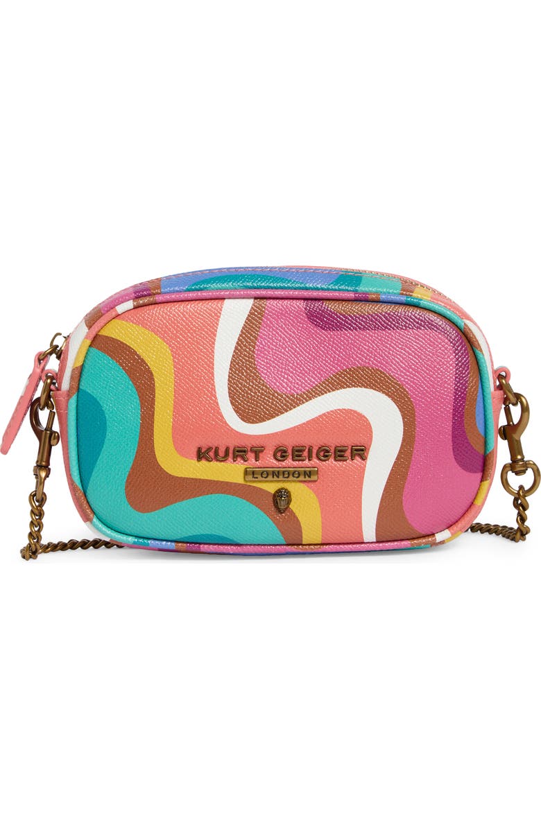 Kurt Geiger London Small Greenwich Leather Camera Bag, Main, color, Pink Multi