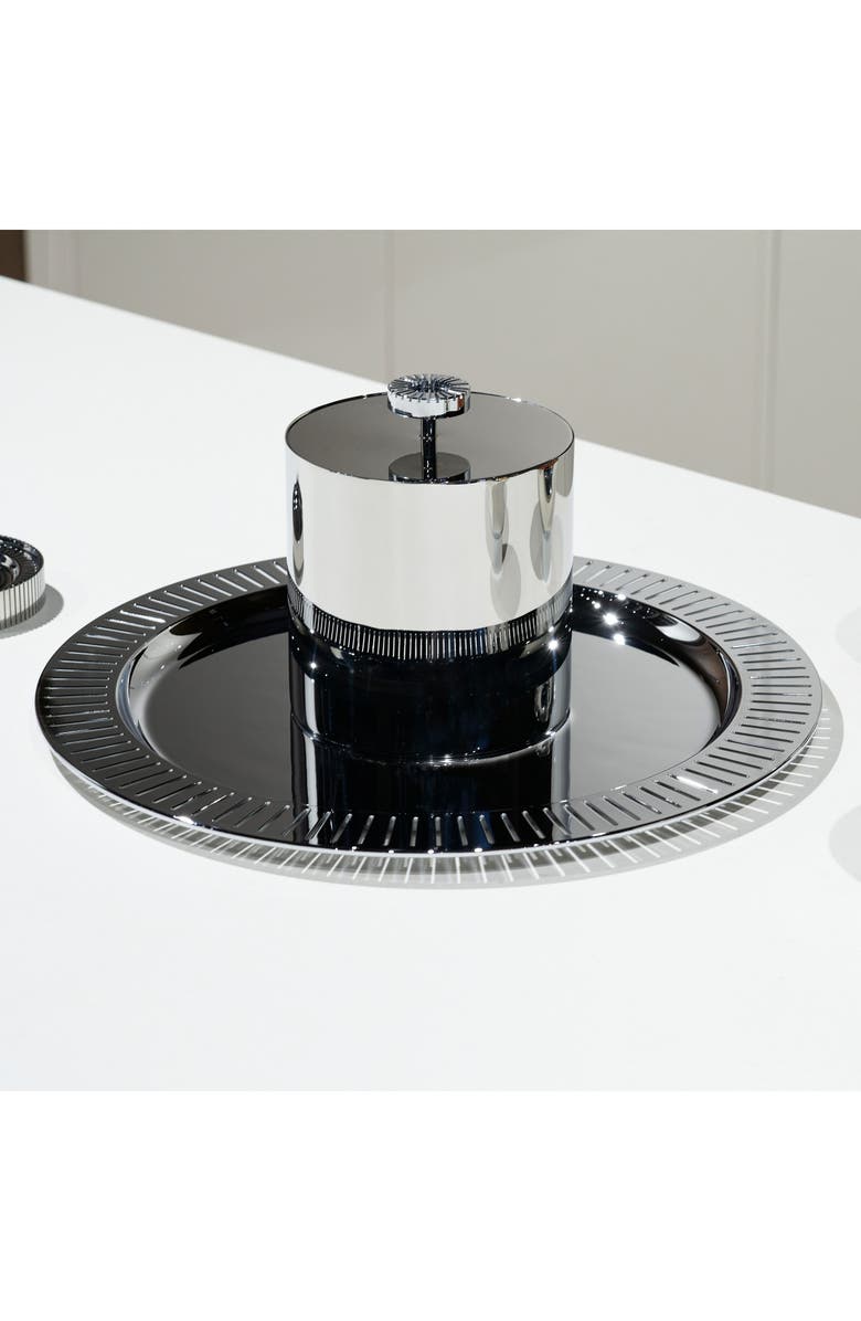 ANNA New York Striations Ice Bucket with Tongs, Alternate, color, Silver