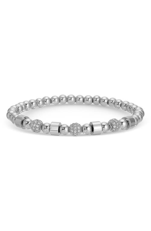 Eye Candy Los Angeles Set Of 3 Metallic Leopard Stretch Bracelets In Silver