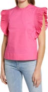 English Factory Ruffle Sleeve Top