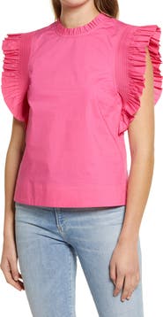 English Factory Ruffle Sleeve Top