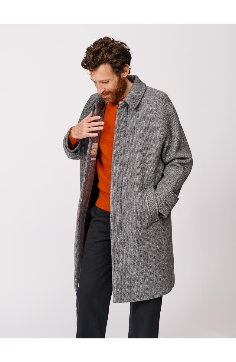 Aubin Dawes Wool Blend Overcoat, Main, color, Grey Herringbone