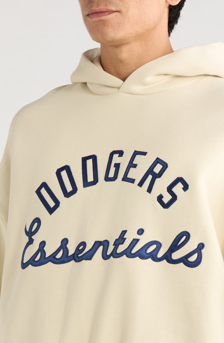 Fear of God Essentials x MLB Dodgers Sport Cotton Blend Graphic Hoodie, Alternate, color, Oat