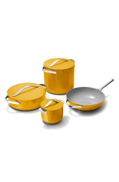 Nonstick Ceramic 7-Piece Cookware Set with Lid Storage