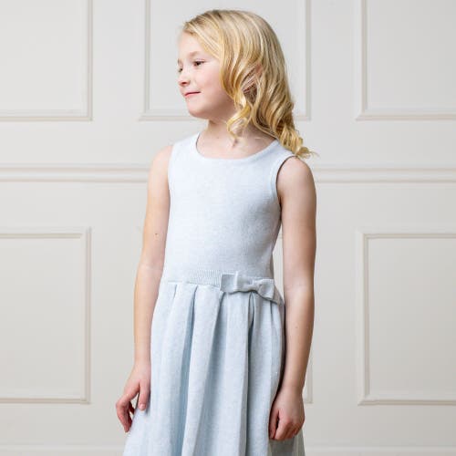 Hope & Henry Girls' Organic Pleated Sweater Dress, Kids In Light Blue Heather
