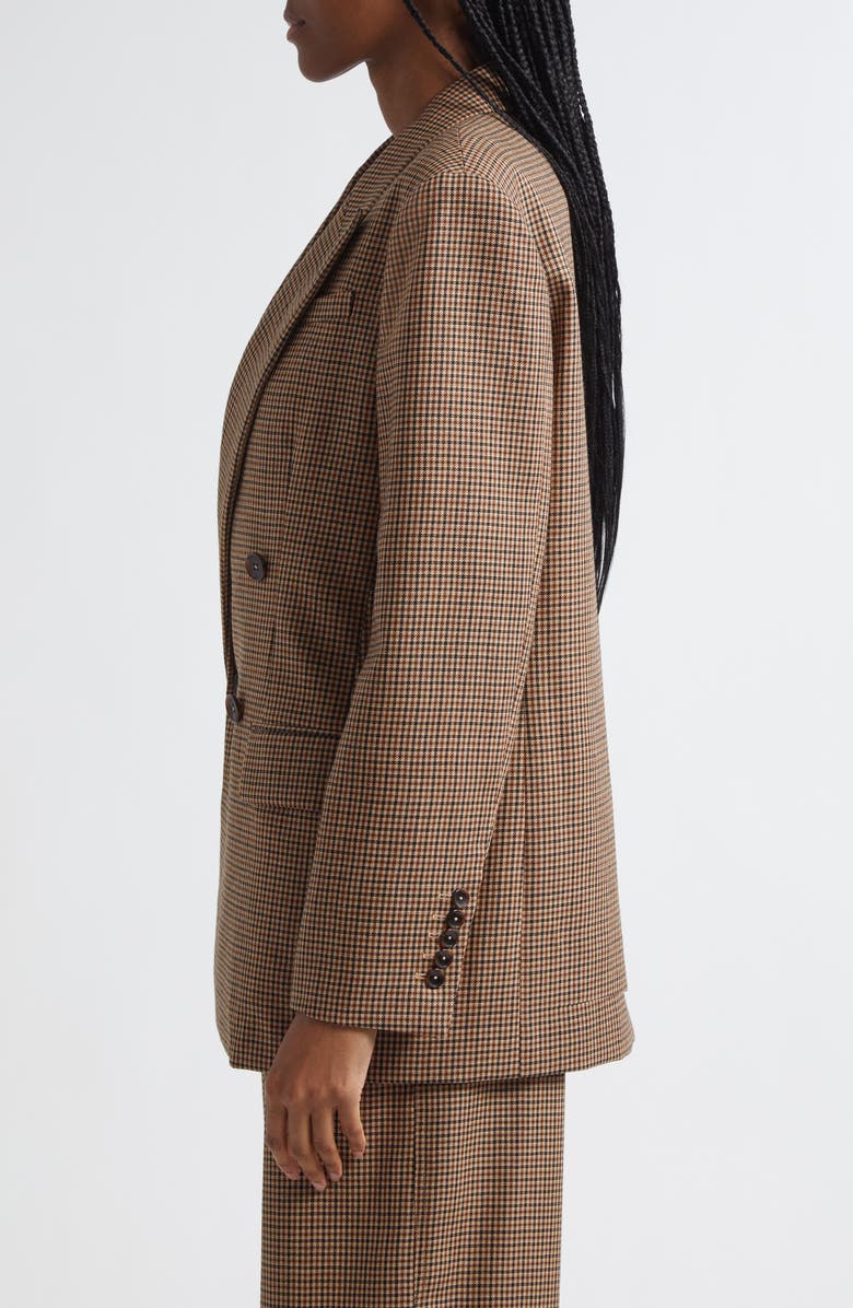 A.L.C. Calla Houndstooth Wool Double Breasted Blazer, Alternate, color, Tan Multi