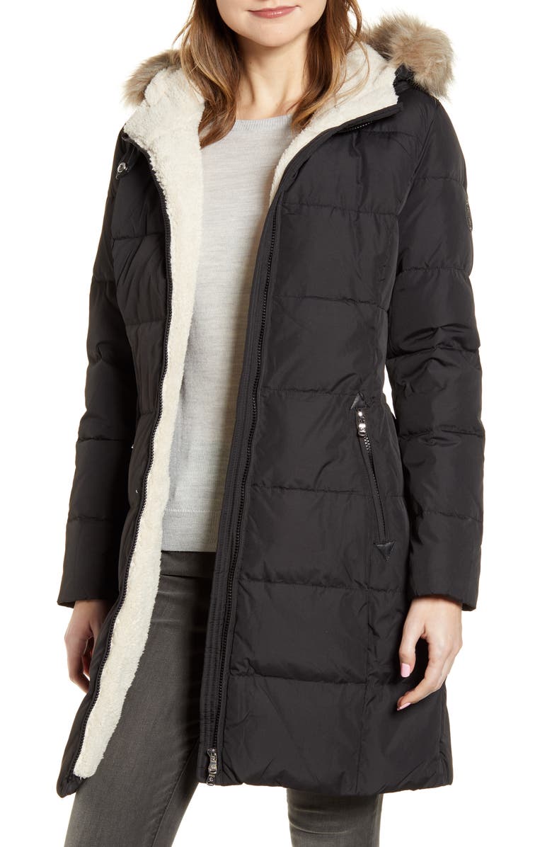 Lauren Ralph Lauren Quilted Faux Shearling Lined Down & Feather Parka, Alternate, color,
