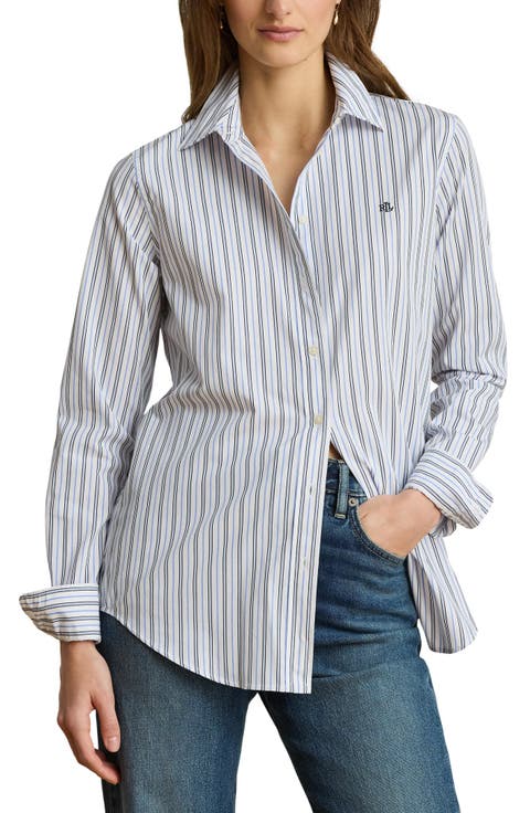 Cotton Broadcloth Button-Up Shirt