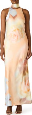 Steve Madden Jaidan Satin Scarf Maxi Dress