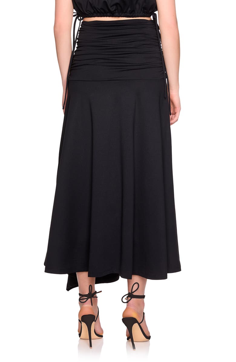 Susana Monaco Gathered Midi Skirt, Alternate, color, Black