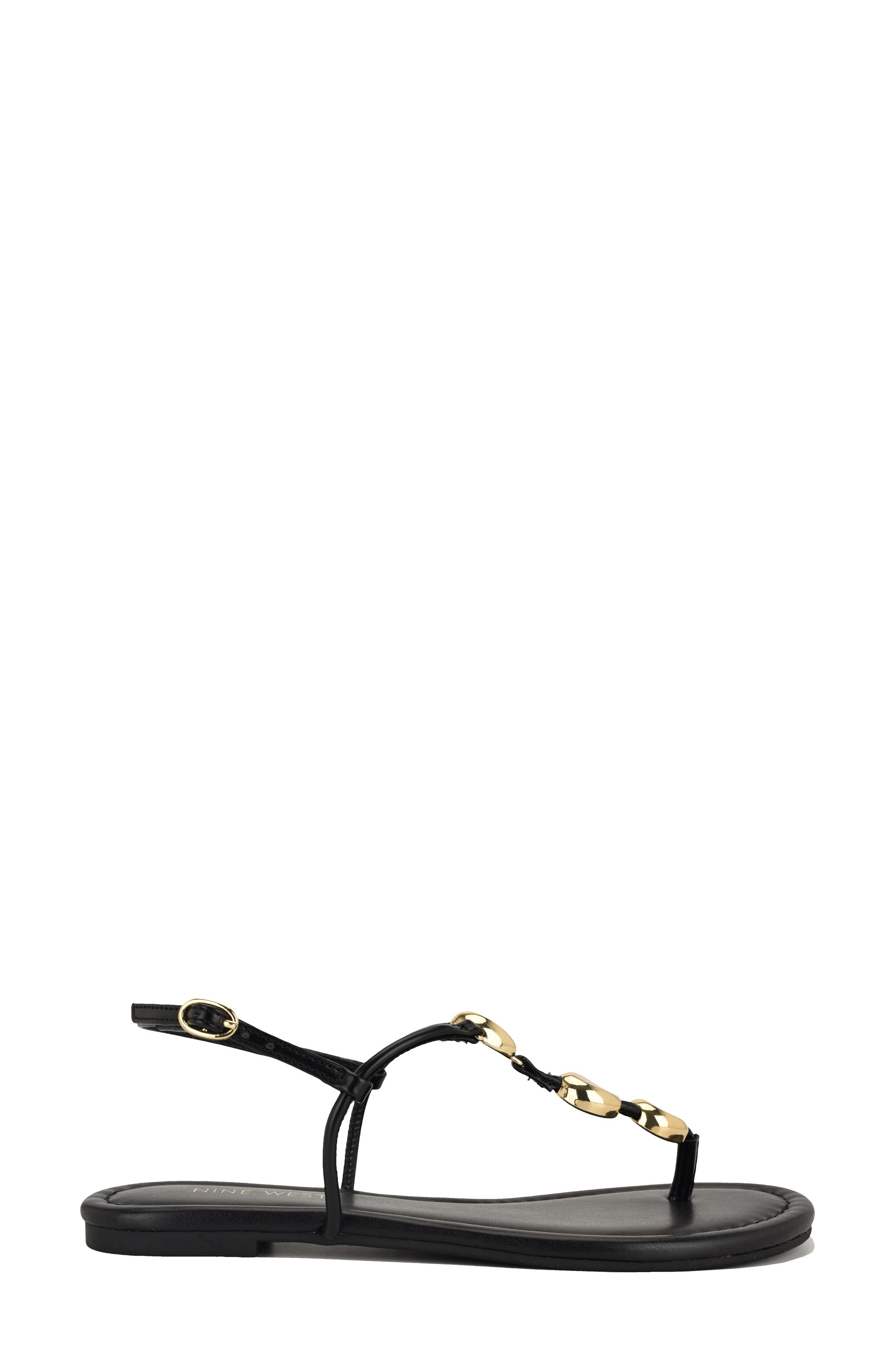 Nine West <p>Bello Slingback Thong Sandal (Women)</p>, Alternate, color, Black