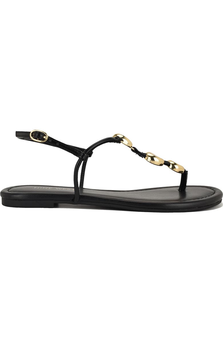 Nine West <p>Bello Slingback Thong Sandal (Women)</p>, Alternate, color, Black