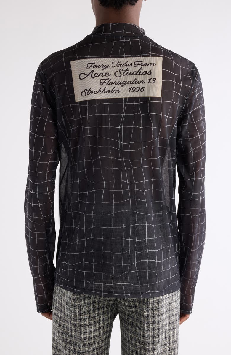 Acne Studios Elway Suit Trompe l'Oeil Print Long Sleeve Mesh T-Shirt, Alternate, color, Black Multicolor