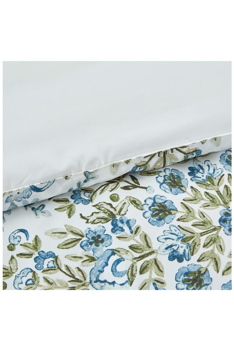 Floral Print Microfiber 5-Piece Comforter Set, Alternate, color, WHITE/ GOLD