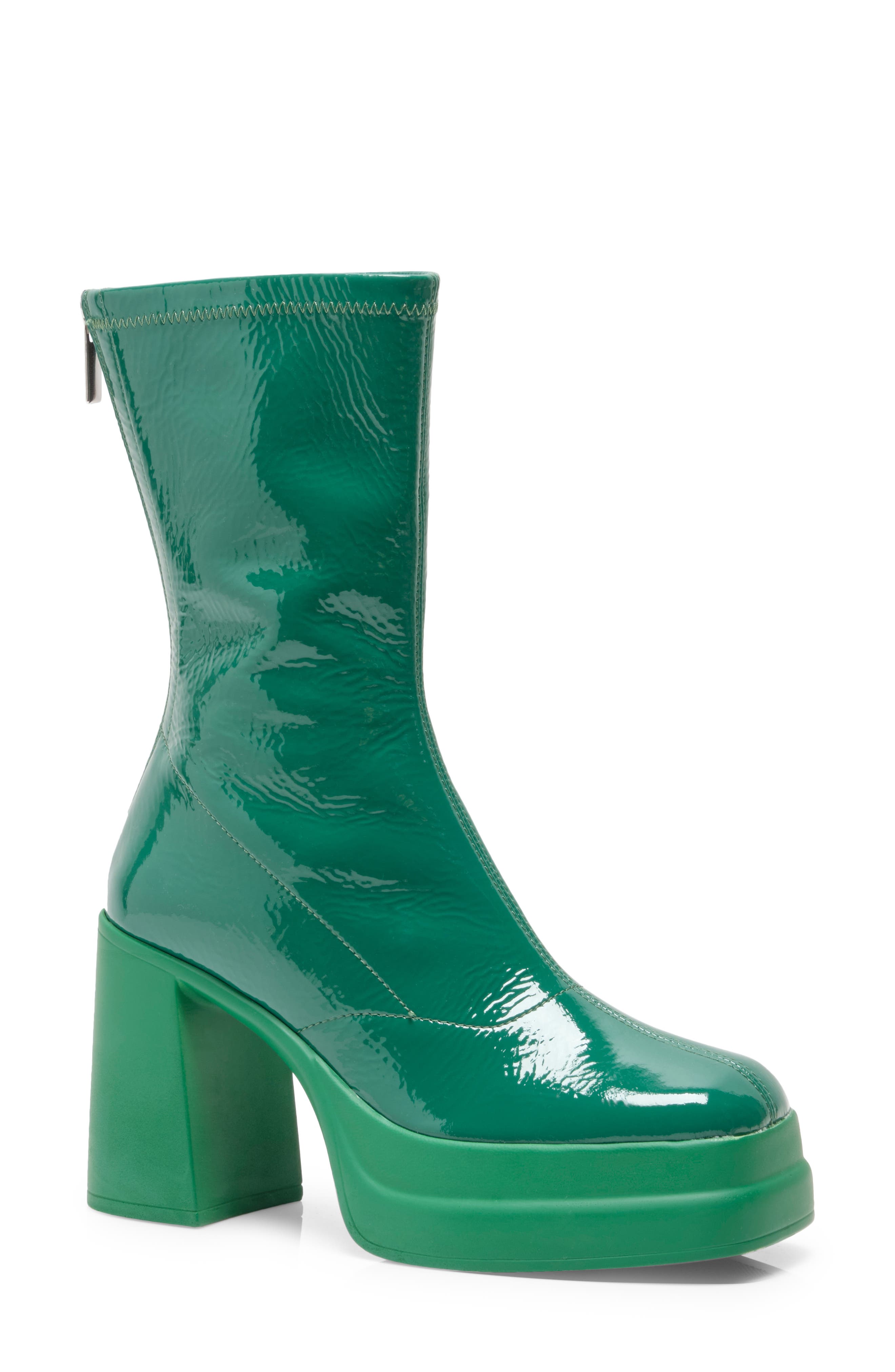 Free People Double Stack Platform Bootie, Main, color, Emerald