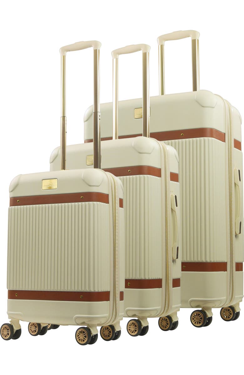 Tommy Bahama 3-Piece Stripes Hard-Sided Luggage, Main, color, Cream