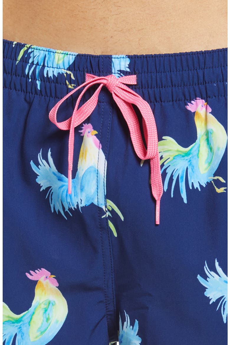 The Fowl Plays 5.5-Inch Swim Trunks, Alternate, color, NAVY