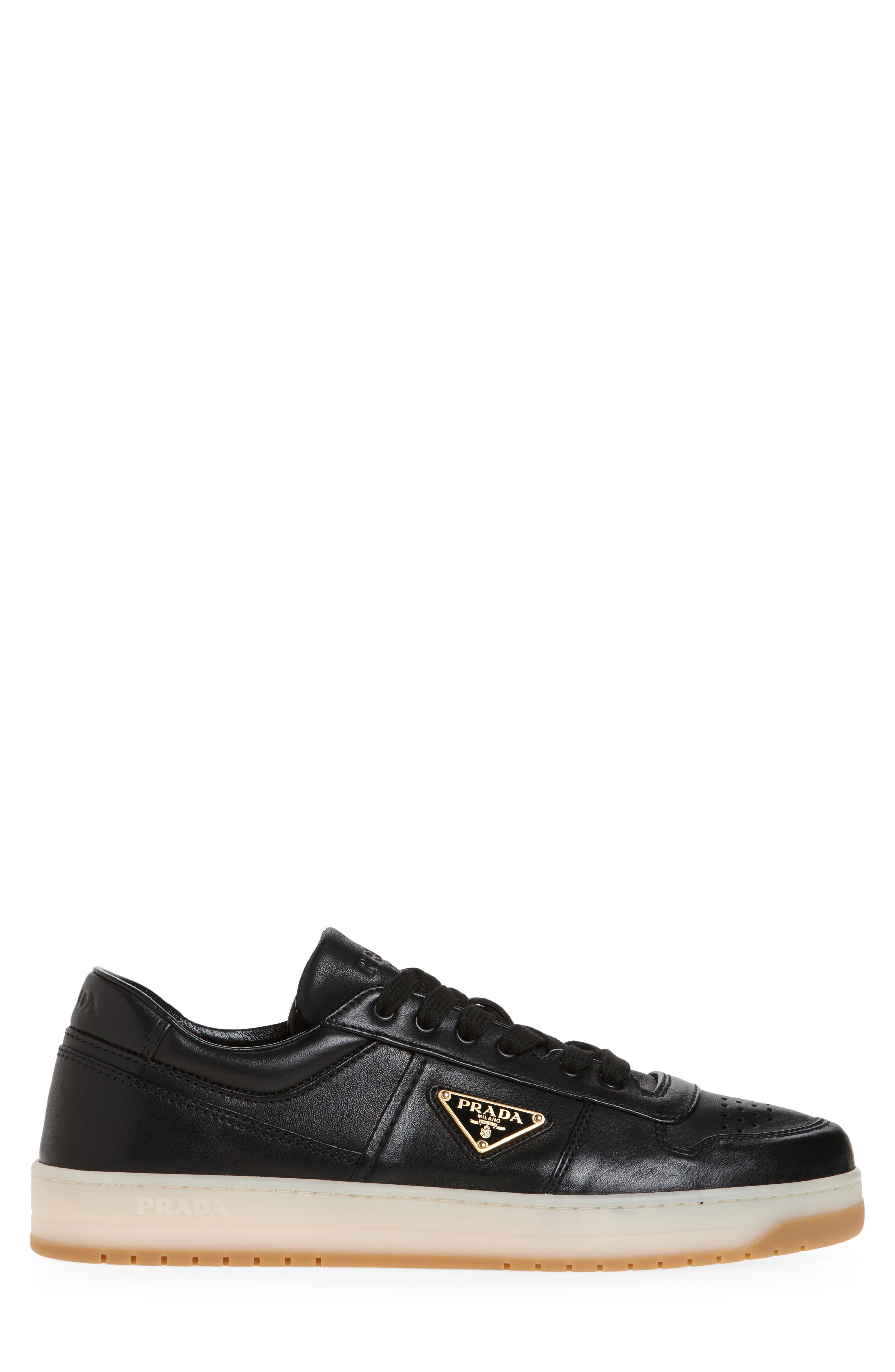 Prada Downtown Low Top Sneaker, Alternate, color, Nero