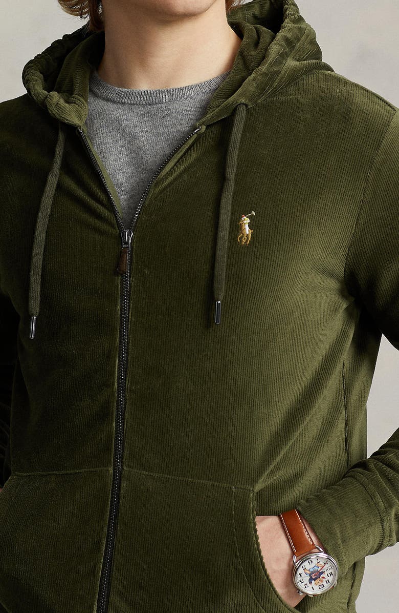 Polo Ralph Lauren Knit Corduroy Zip-Up Hoodie, Alternate, color,